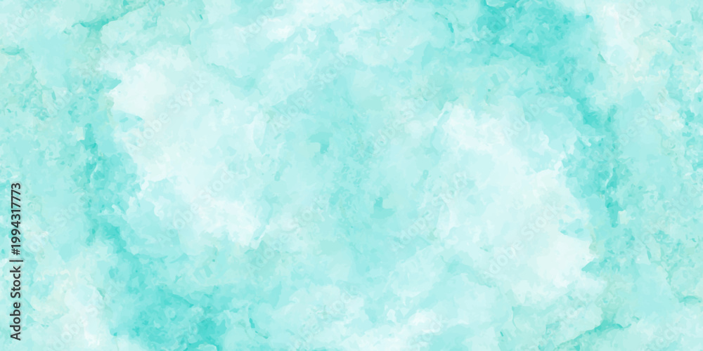 Naklejka premium Light blue and white watercolor texture background; abstract ethereal clouds painted effect for minimal artistic design