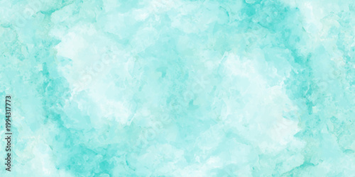 Light blue and white watercolor texture background; abstract ethereal clouds painted effect for minimal artistic design