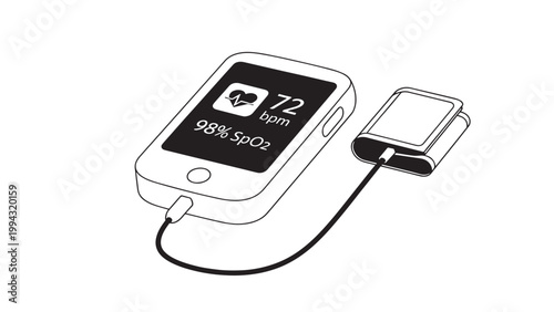 Digital Glucose Meter with Test Strip and Blood Sample for Diabetes Monitoring.