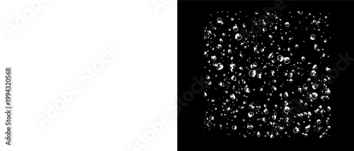 Cuadro en lienzo Fine water spray and bubbles texture on transparent alpha background