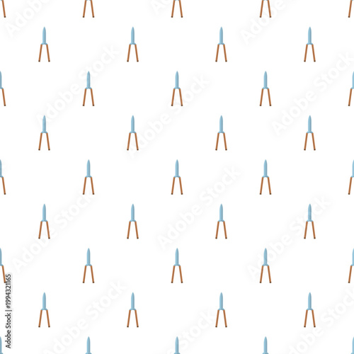 Garden pruning shears tool creating a seamless pattern on white background