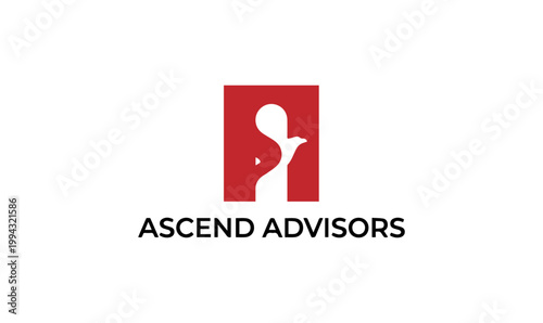 ascend logo, Eagle, Logo, Negative Space, Advisor, Ascend, Bird, Professional, Consulting, Finance, Business, Corporate, Strategy, S Shape, Red, Minimalist, Vector, Identity, Freedom