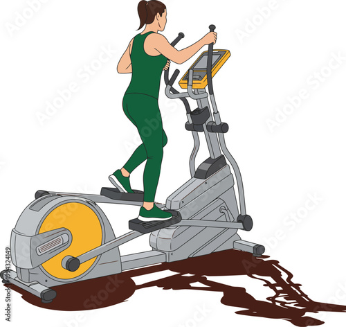 Woman training on an elliptical cross trainer machine.
