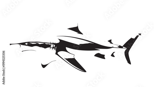 Futuristic Jet Aircraft Flying at High Speed in Clear Sky.