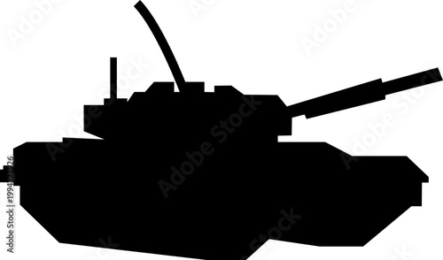 Tank armored vehicle military icon in black flat style featuring panzer, armor, war machine, combat vehicle synonym elements for army, defense and battlefield design use