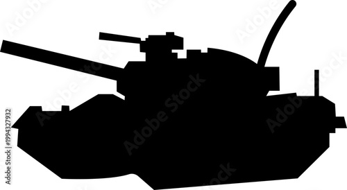 Tank armored vehicle military icon in black flat style featuring panzer, armor, war machine, combat vehicle synonym elements for army, defense and battlefield design use