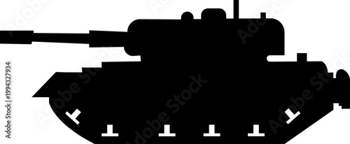 Tank armored vehicle military icon in black flat style featuring panzer, armor, war machine, combat vehicle synonym elements for army, defense and battlefield design use