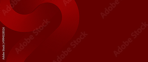 Abstract Dark Red Background with Dynamic Curvy Geometric Lines, Modern Minimalist Elegant Flowing Stripes Vector for Corporate Business Banner, Poster, and Web Header Design