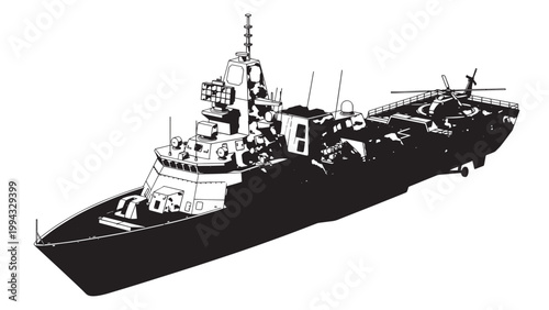 Large Cargo Ship Navigating Through Open Waters Under Clear Sky.