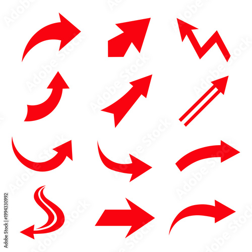 set of red arrows