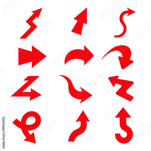 set of red arrows