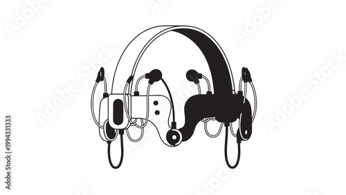 Collection of Various Headphones and Earbuds for Listening Devices.
