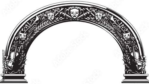Intricate Stone Archway with Decorative Carvings and Historical Significance.