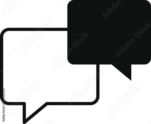 Chat bubble and text message icon set. User engagement and talk symbols. Speech bubble and messaging symbols. Digital interaction and social talk sign. Application signs
