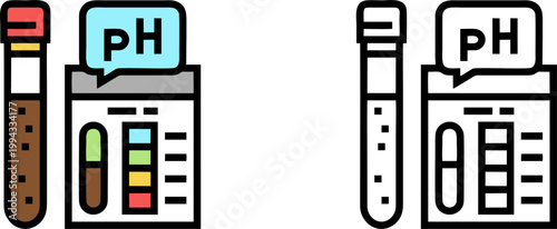 PH scale test kit chemistry measurement icon