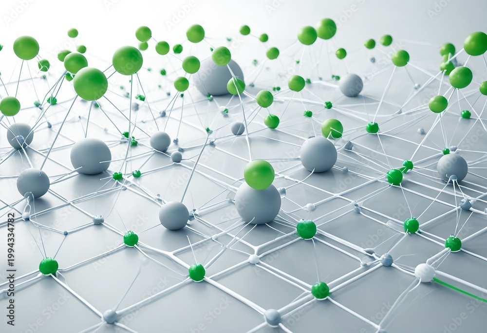 Obraz premium Abstract futuristic business ecosystem background with interconnected digital platform nodes and data networking paths