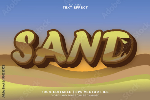 Desert editable Text effect 3 Dimension emboss modern style