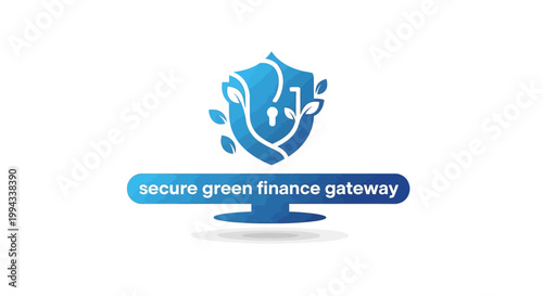 Secure Green Finance Gateway Logo - Shield, Leaves, and Key Design.