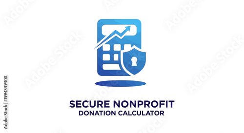 Secure Nonprofit Donation Calculator with Shield and Growth Chart.
