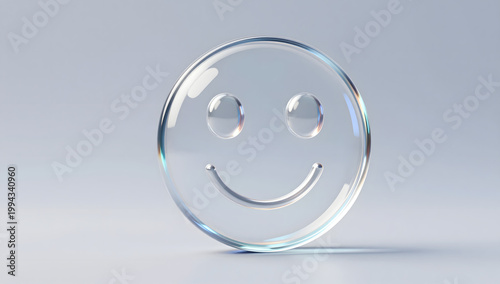 Glass Smile: A transparent glass smile radiates happiness and optimism, embodying joy and positivity.