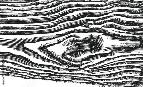 Black and white wood grain texture with natural knots and organic pattern details in vintage