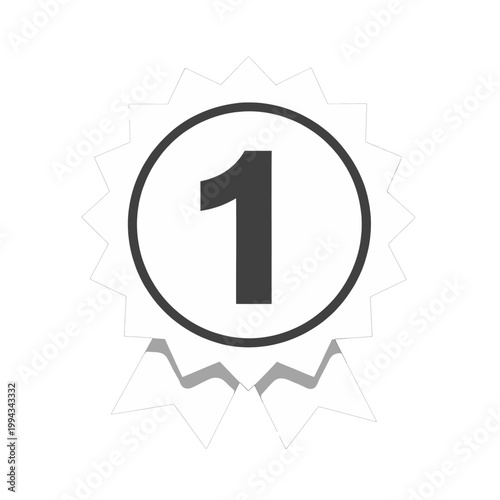 Number One Ranking Badge Icon, Vector Illustration for First Place Award or Top Position Symbol in Digital Design and Business