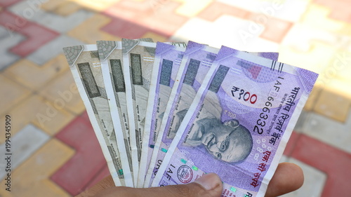 Photography Indian Rupees Currency Notes: Hand Holding Money