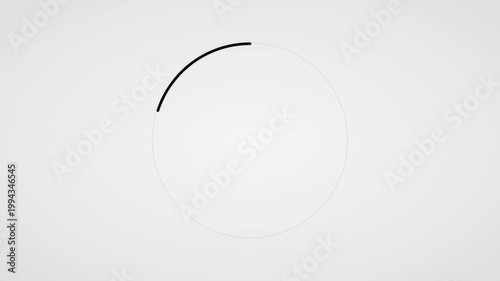 Minimalist Digital Countdown Timer Five Seconds Monochrome Black on White