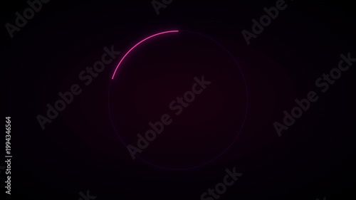 Magenta Pink Neon Ring Countdown Timer Five Seconds Glow Opener on Black