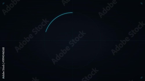 Cyan Neon HUD Countdown Timer Five Seconds Futuristic Tech Interface Opener