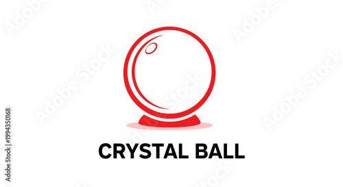 Red Crystal Ball Logo on White Background for Predictions.