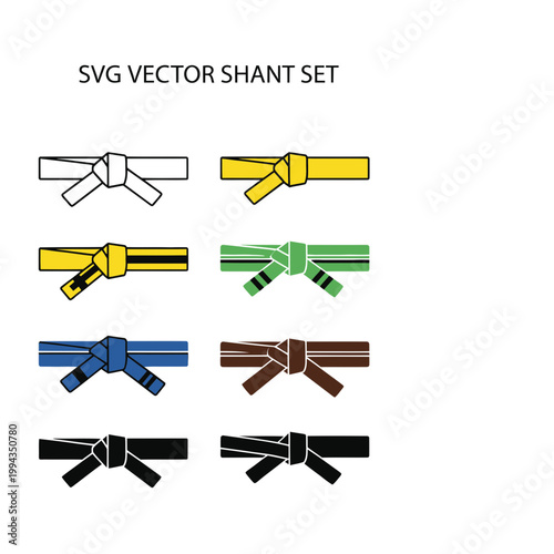 Martial Arts Belts Collection SVG Vector Set