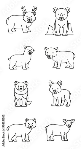 set of funny animals