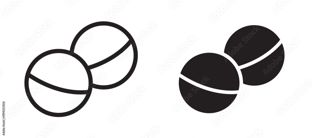 Fototapeta premium Bath salts bomb icon In Flat and stroke Style Vector For App, UI, Websites. Black Vector Illustration.