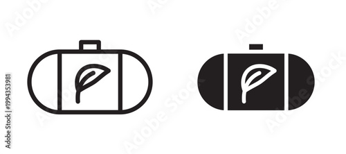 Biogas icon In Flat and stroke Style Vector For App, UI, Websites. Black Vector Illustration.