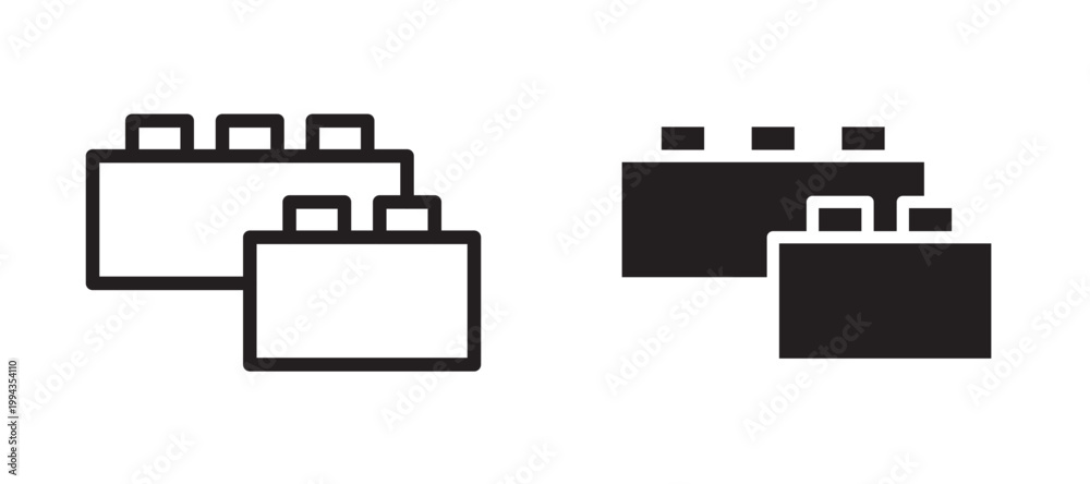 Fototapeta premium building toy icon In Flat and stroke Style Vector For App, UI, Websites. Black Vector Illustration.
