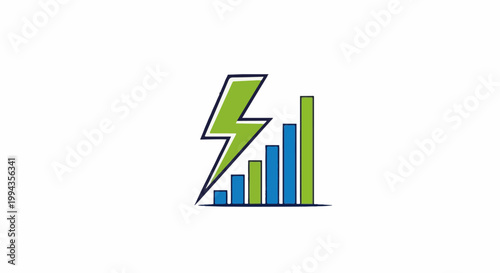 Dynamic growth graph with a lightning bolt for energy