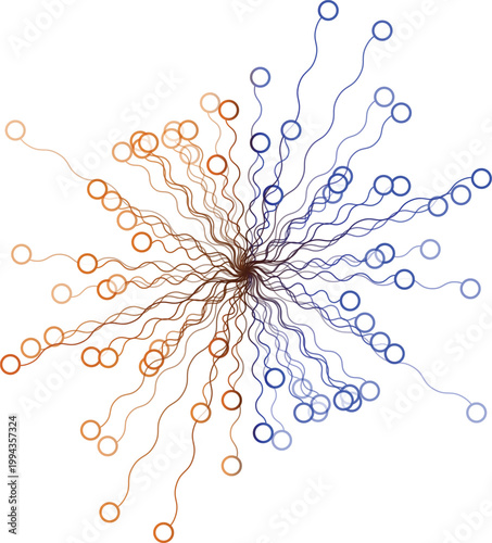 Abstract network connection background vector | data flow visualization for tech branding use
