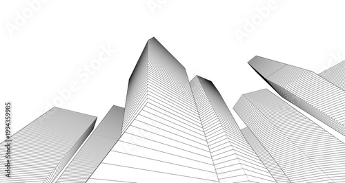 ​​abstract architecture 3d illustration background