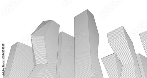​​abstract architecture 3d illustration background