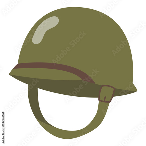 Military Green Army Helmet Illustration