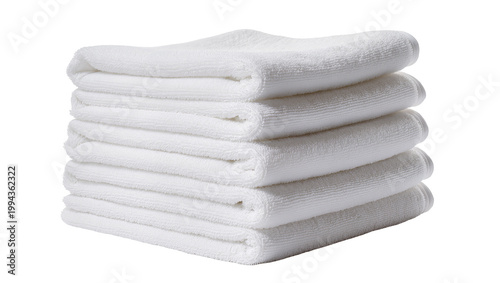 Obraz na płótnie Neatly folded white towels stacked in a pile