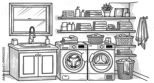 Laundry Space Detailed Graphic 