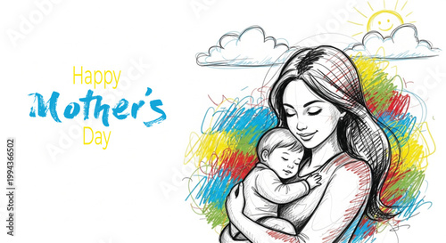 Mother and baby a watercolor illustration of love and tenderness