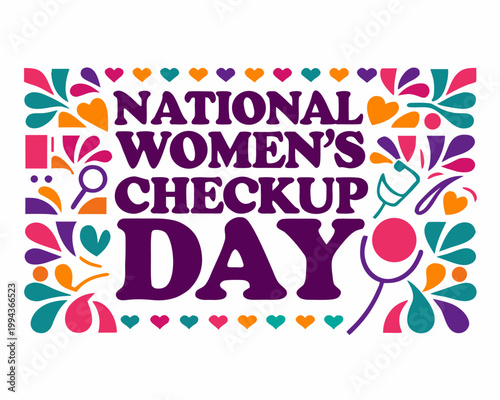 National Women’s Checkup Day Vector Illustration, Women Health Care Awareness Design