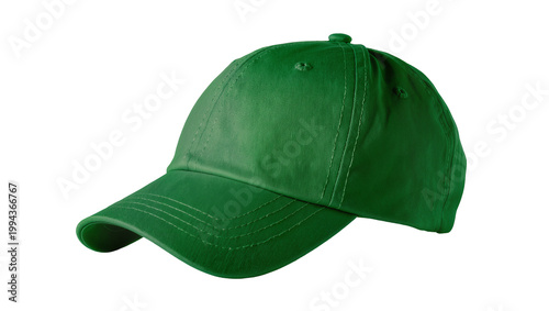 Cuadro en lienzo Vibrant green baseball cap with adjustable strap and metal buckle