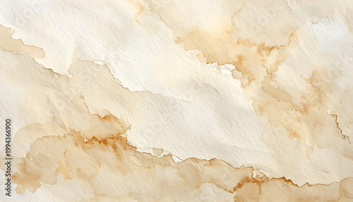 A close-up shot showcases a textured surface with abstract patterns created by coffee stains on white paper, evoking a sense of organic artistry.
