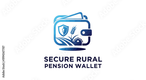 Secure Rural Pension Wallet Logo Depicting Financial Security and Growth.