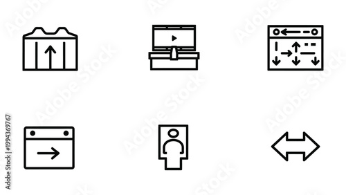 Diverse Icon Set for Digital Navigation and Wayfinding: A curated collection of icons.