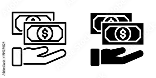 Banknote icon, element icon for design branding, print, and digital media